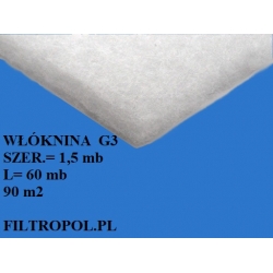 Włóknina filtracyjna G3 Filtropol   formatka szer=1.50 mb   L=8 mb (1.50 x 8 = 12 m2)  m2=16.50 zł