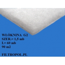Włóknina filtracyjna G2 Filtropol   formatka szer=1.50 mb   L=8 mb (1.50 x 8 = 12 m2)  m2=14.50 zł